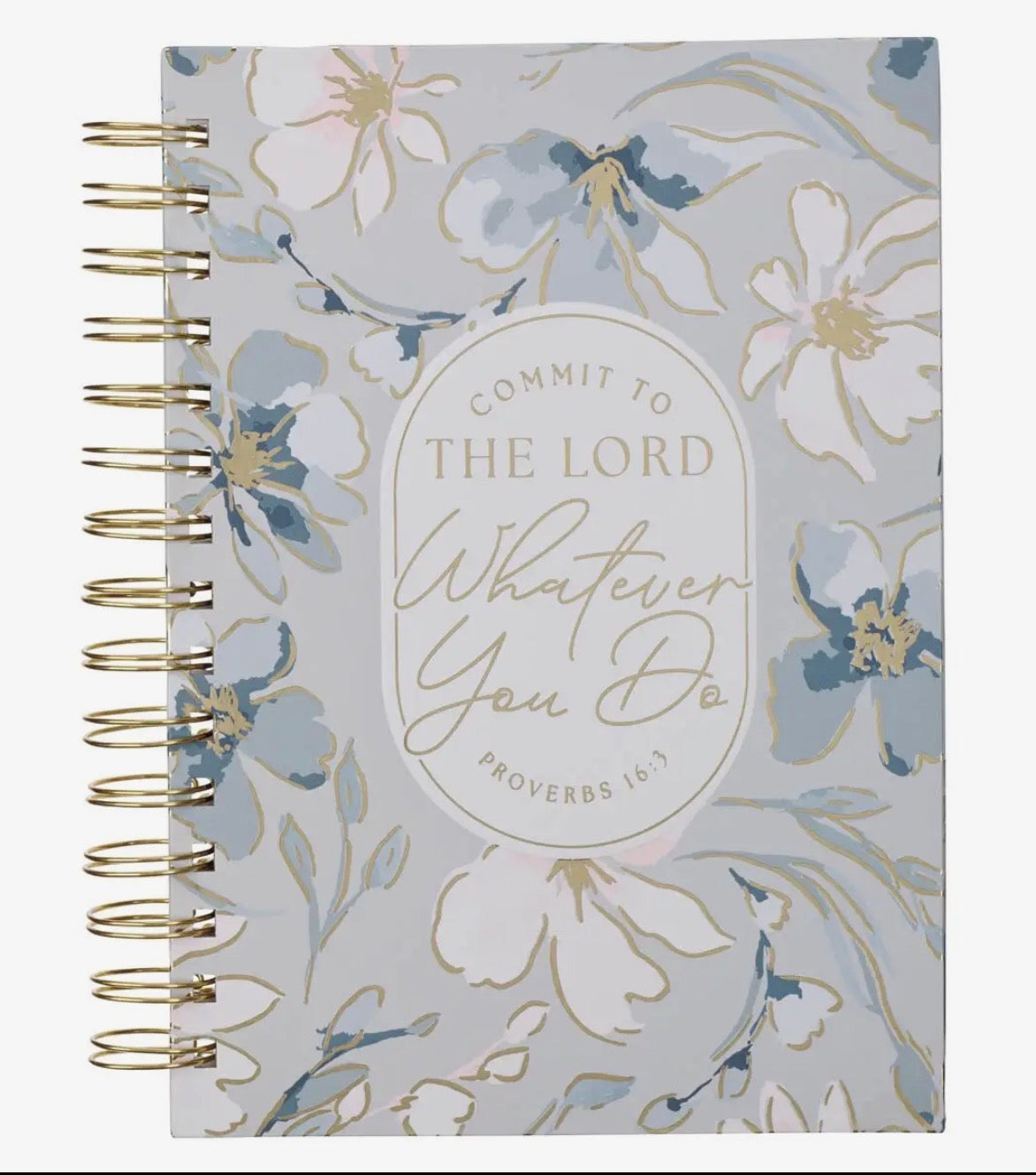 *NEW*  Commit to the Lord Spiral Journal - Pale Blue Floral