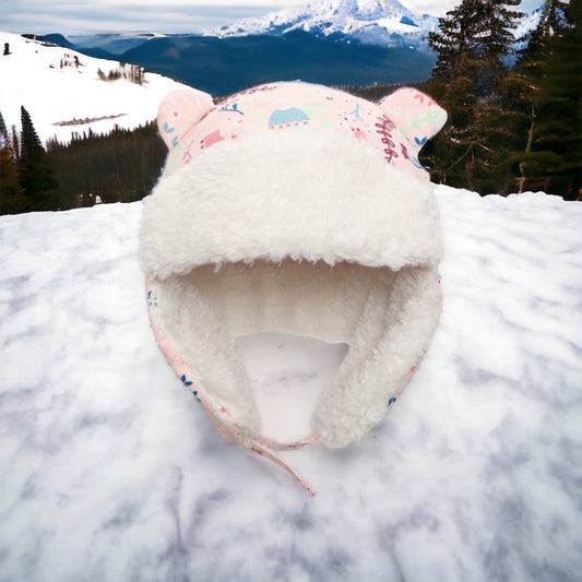 Trapper Hat Pink Floral