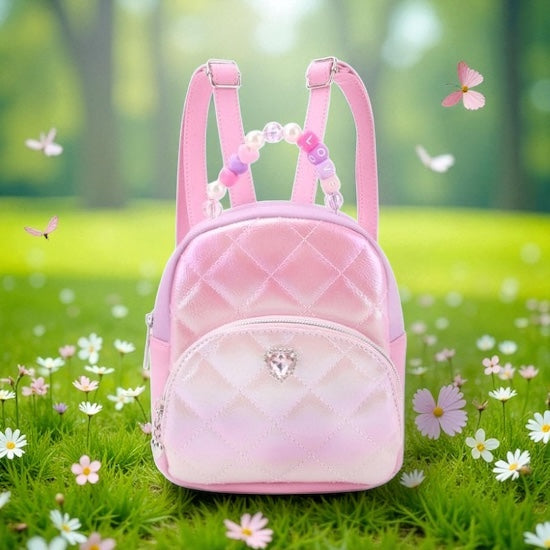 Quilted Metallic Color Block Micro Mini Backpack