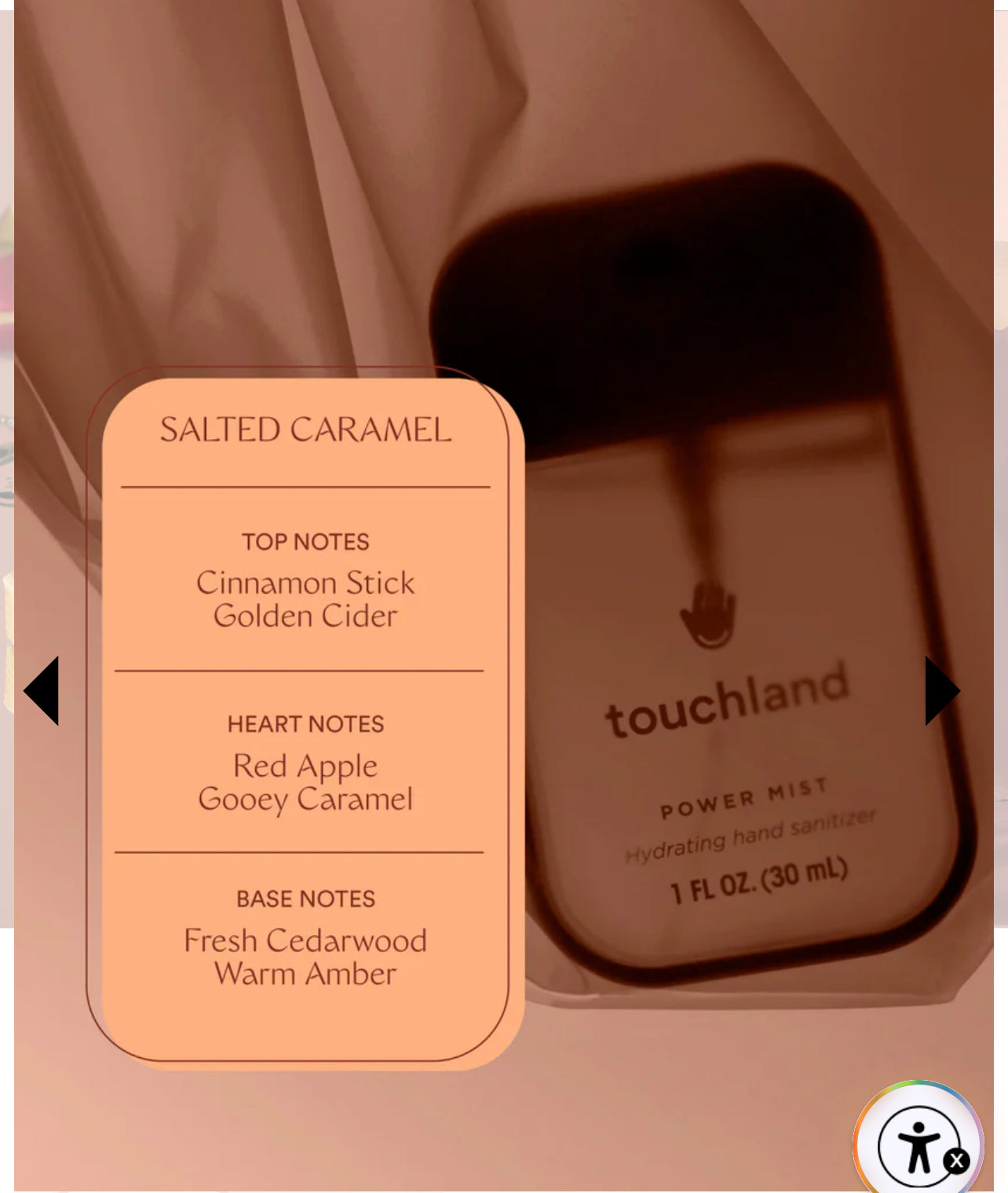 Limited Edition Touchland Power Mist Salted Caramel Hand Sanitizer