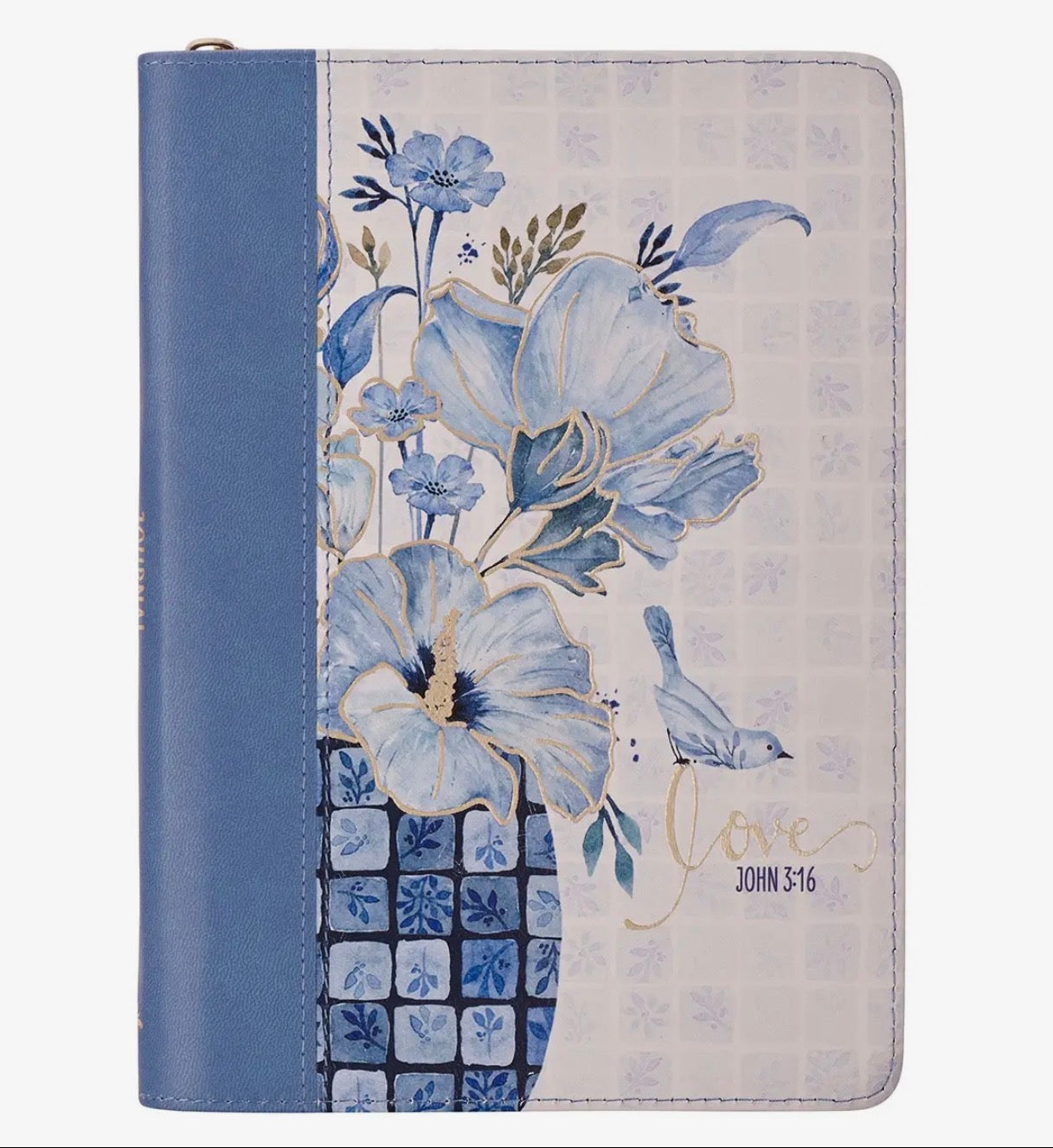 *NEW*  Love Blue Floral Zipper Closure Journal