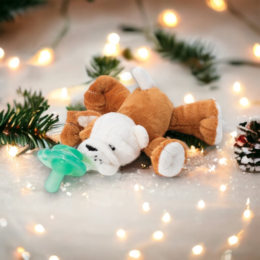 Paci-Plushies Buddies Bulldog Pacifier