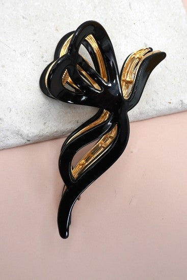 Premium PVC Toile Pattern Bow Hair Claw