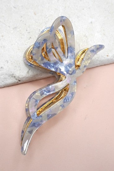Premium PVC Toile Pattern Bow Hair Claw