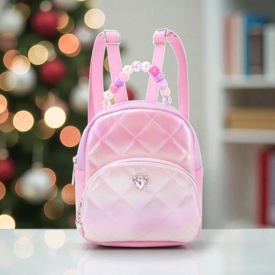 Quilted Metallic Color Block Micro Mini Backpack