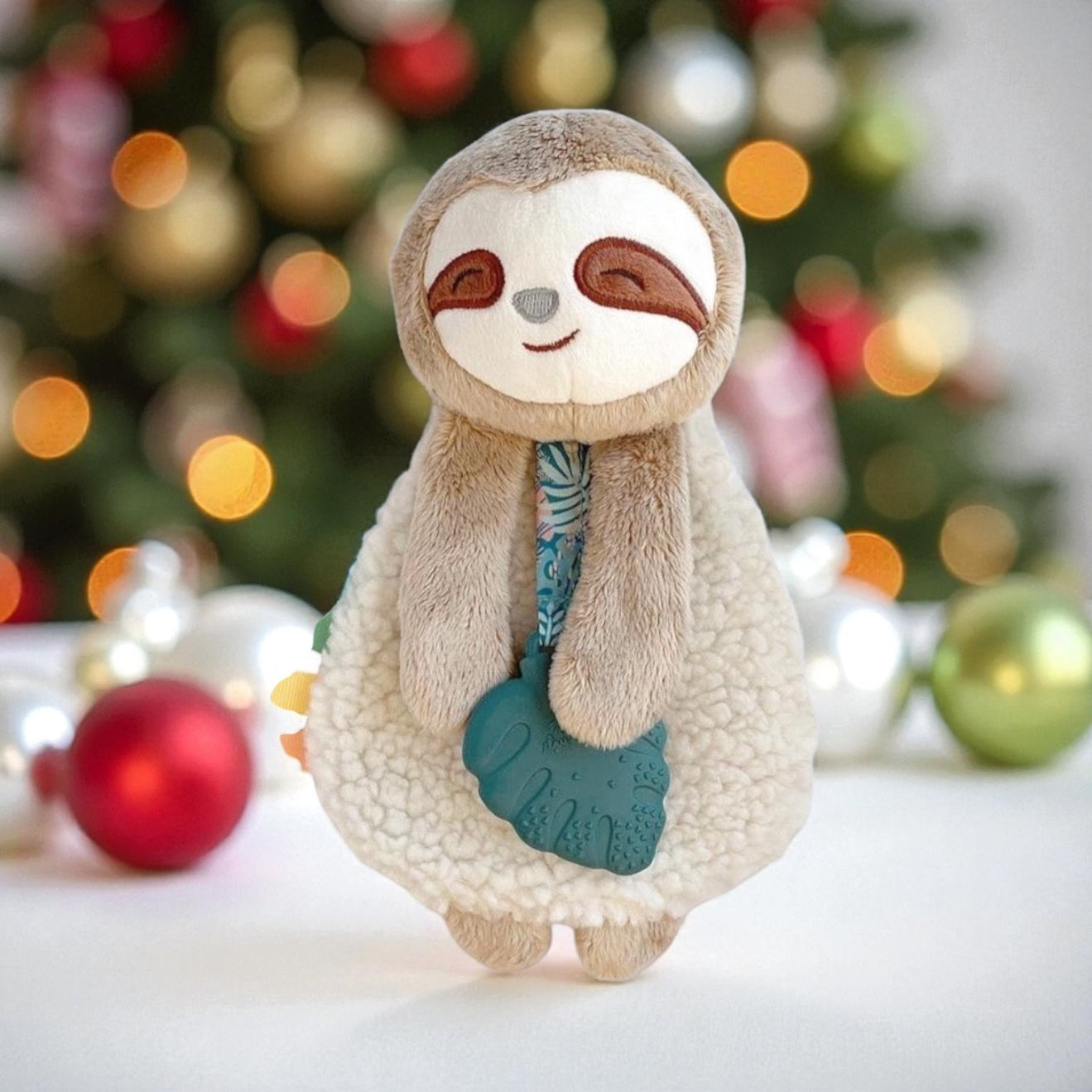 Itzy Lovey Sloth Plush with Teether