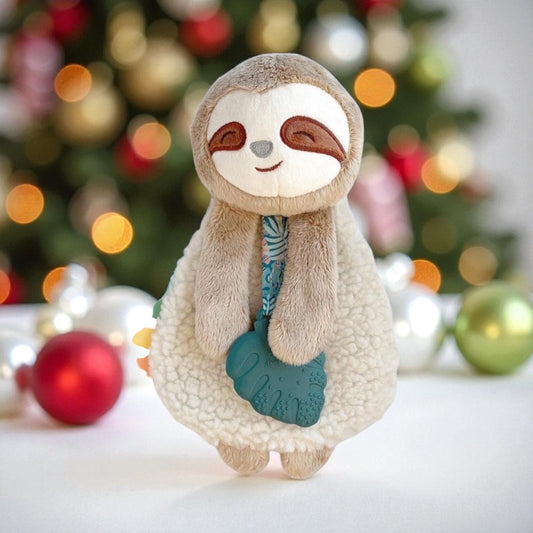 Itzy Lovey Sloth Plush with Teether