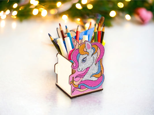 DIY Diamond Art Pencil Holder Pink Unicorn