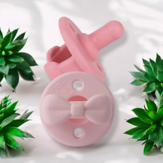 Sweetie Soother Pacifier Set 2pc Pink Bows  6-18mo