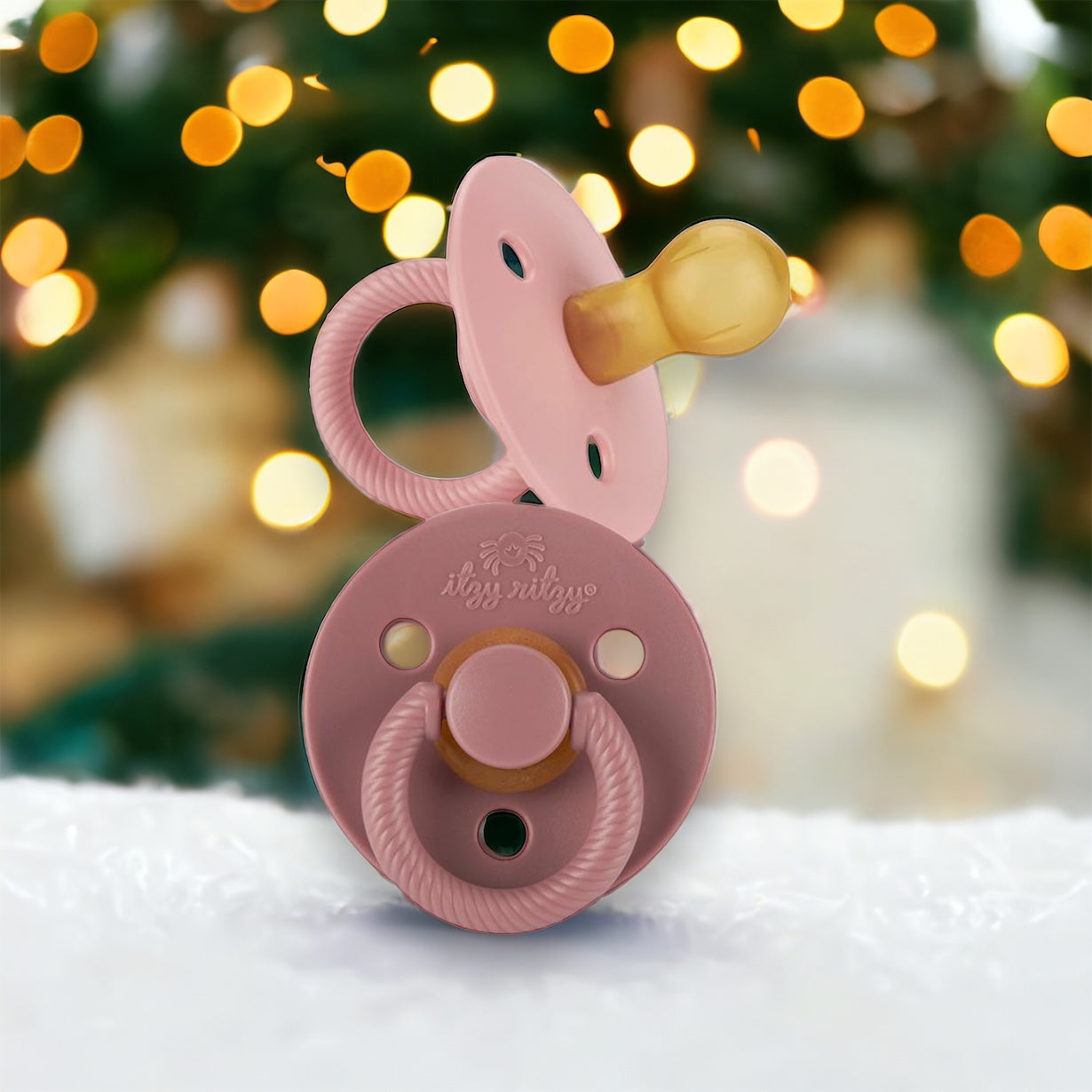2pk Ityz Soother Natural Rubber Pacifier (pink)