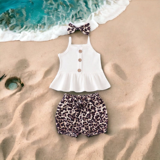 Leopard 3pc Leopard Shorts Set