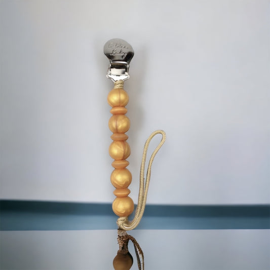 Golden Pacifier Clip