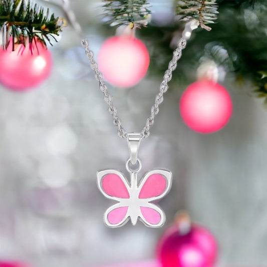 Enamel Butterfly Necklace