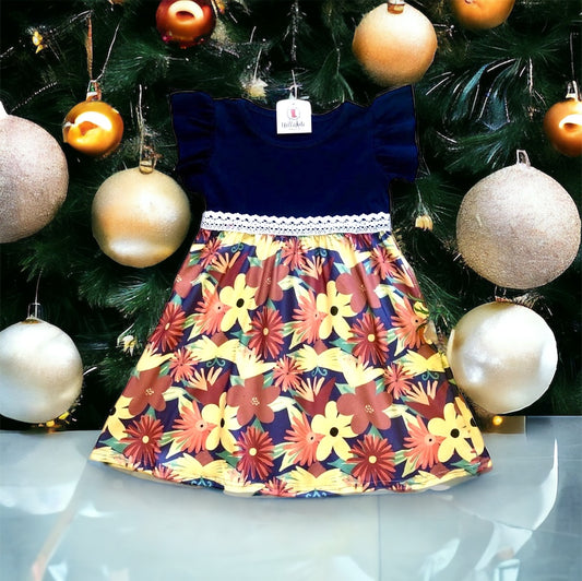 Floral Velvet Holiday Dress