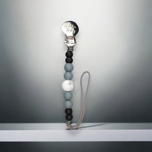 Charcoal Pacifier Clip