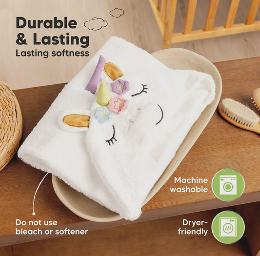 Playpals Hooded Towel for Newborn Unicorn