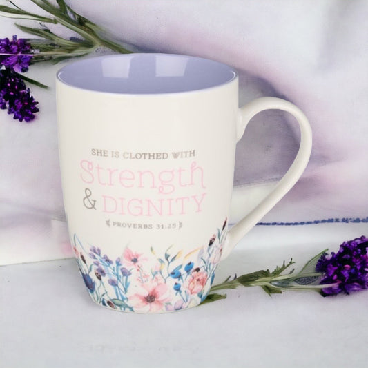 Strength & Dignity Lilac Mug