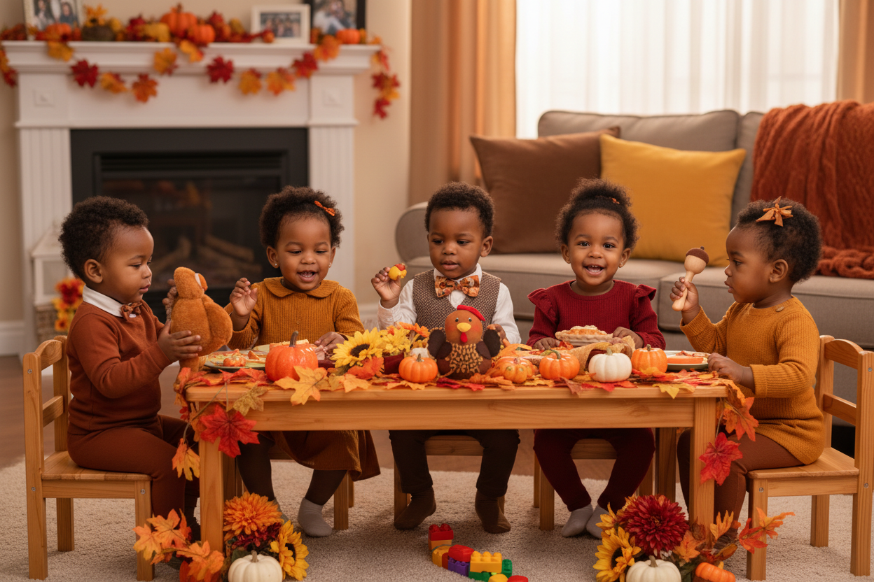 toddler black babies on thanksgiving