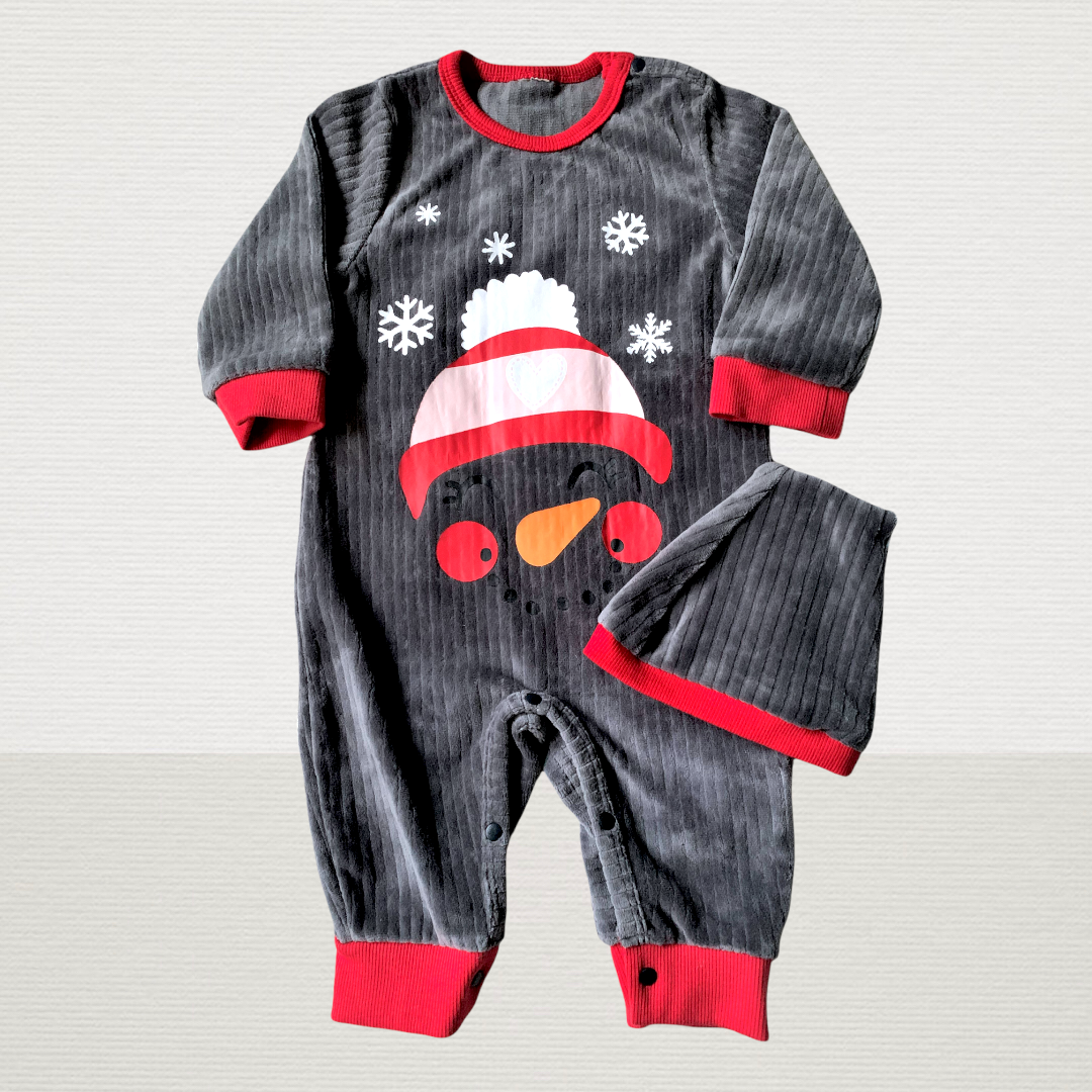 Frosty Fleece Romper w/ Cap