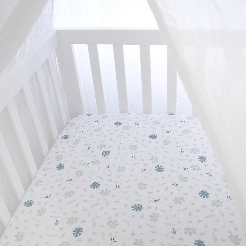 Organic Muslin 2pk Crib Fitted Sheets (banana leaf)