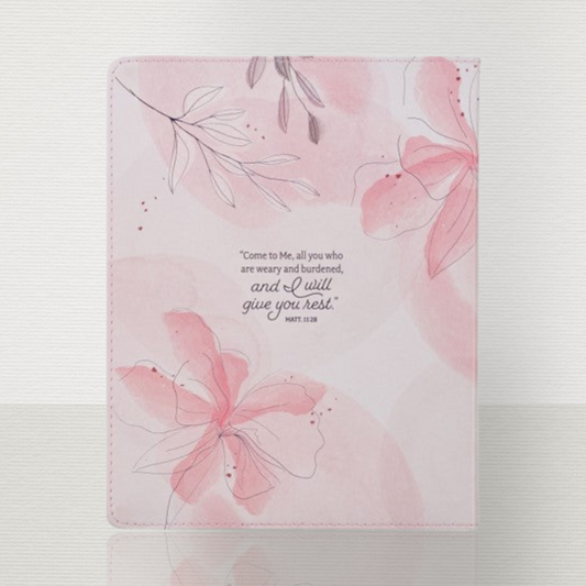 Rest In Me Pink Leather Devotional